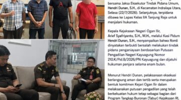 Terpidana Penganiayaan Dieksekusi, Kejari Ogan Ilir Antar ke Lapas Tanjung Raja