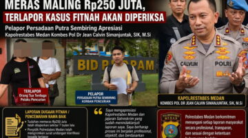 Tuduh Korban Pencurian Memeras Maling Rp250 Juta, Terlapor Kasus Fitnah Akan Diperiksa, Pelapor Apresiasi Kapolrestabes Medan